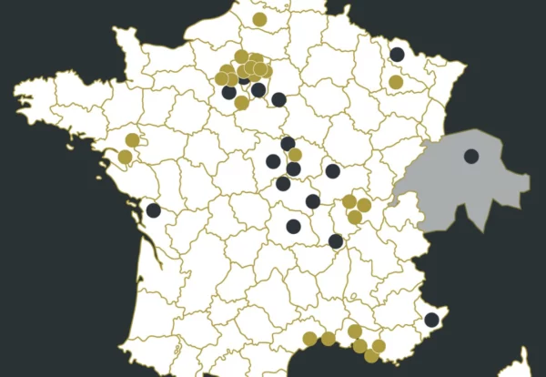 Carte de France représentant les conciergeries