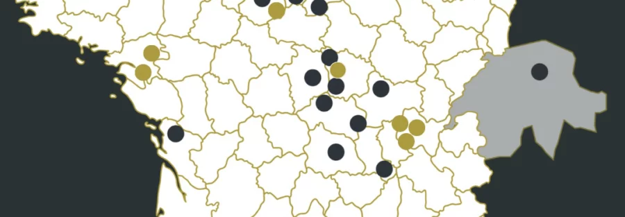 Carte de France représentant les conciergeries