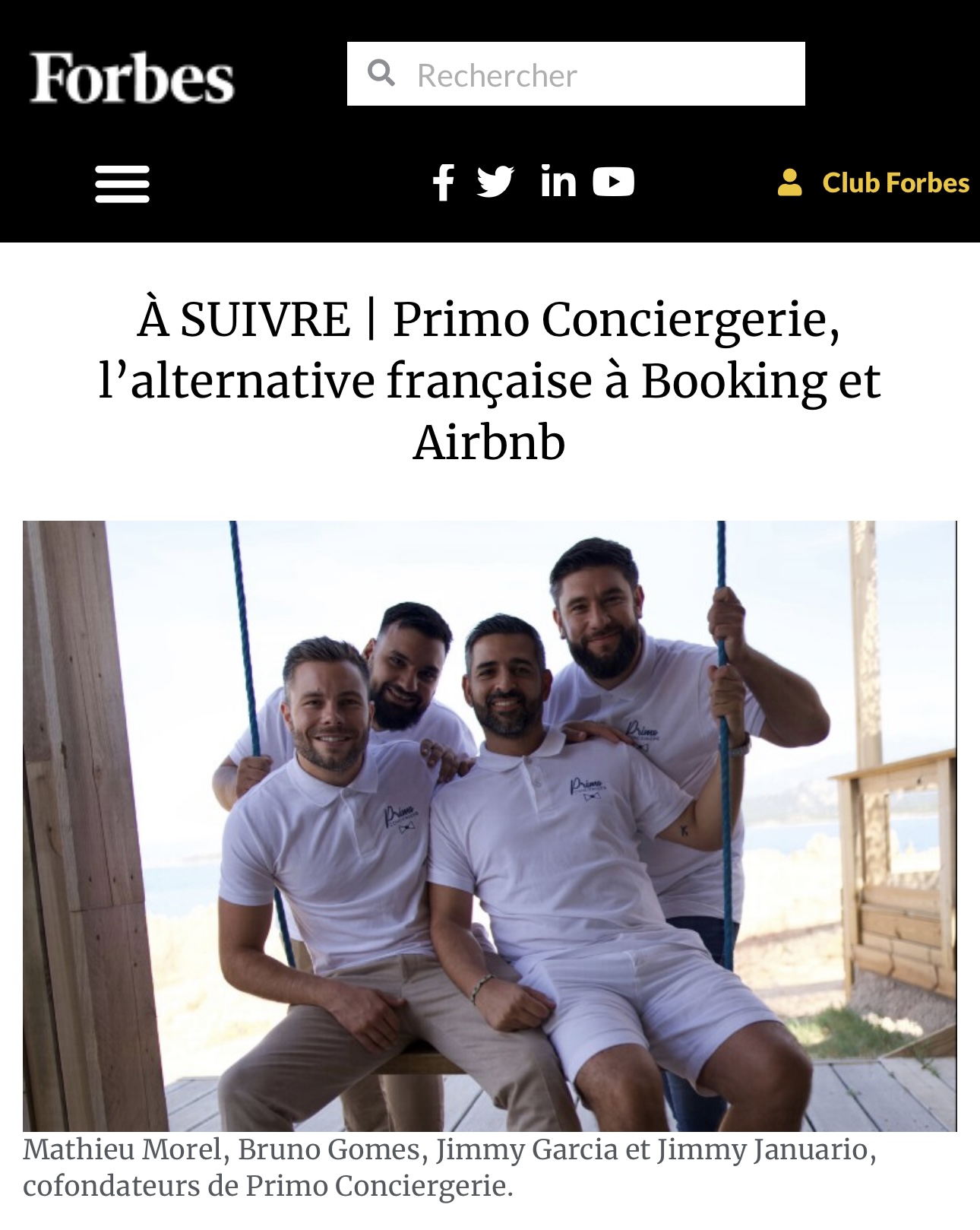 Primo Conciergerie Forbes mention