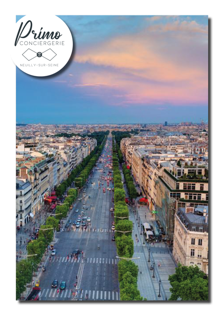 Conciergerie Neuilly-sur-seine, vue sur une allée bordée de bâtiments haussmanniens