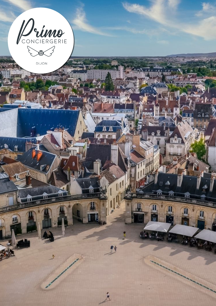 Vue aérienne de la ville historique de Dijon.