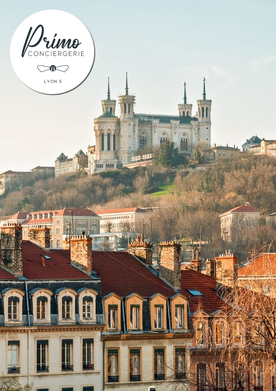 Vue de la Basilique Notre-Dame de Fourvière à Lyon.